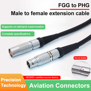 Pour LEMO 2-32 broches IP67 étanche à Angle droit mâle/femelle PPS connecteur de câble blindé prise d'aviation surmoulé circulaire - Product Image 2
