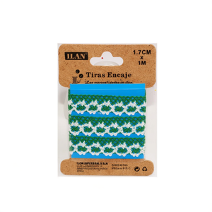 Nastro in Pizzo Ilan 1,7Cm X 1M Verde per Decorazioni Artigianali - Product Image 1