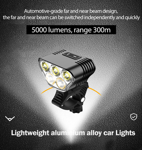 Đèn Led Phía Trước Chu Kỳ Sạc Bụi Bẩn Siêu Sáng Cho Xe Đạp Đèn Led 5 Đầu 12V Đèn Led Phía Trước Trái Tim 8000 Lumen Đèn Xe Đạp - Product Image 5