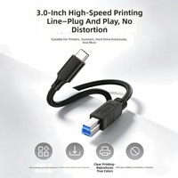 Convertidor de Puerto Cuadrado USB 3.0 Portátil, Adaptador de Cable Tipo C Macho a USB-B Macho para Computadora Portátil, Impresora, Escáner, Copiadora