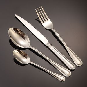 Stainless Steel Western Cutlery Set <b>Knife</b> Fork Spoon Dessert Spoon Durable Party Use Oval Shape European Style - Product Image 1