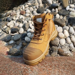 <span class=keywords><strong>Chaussures</strong></span> <span class=keywords><strong>de</strong></span> travail <span class=keywords><strong>de</strong></span> protection industrielle haut <span class=keywords><strong>de</strong></span> gamme pour hommes en cuir <span class=keywords><strong>de</strong></span> blé avec semelle extérieure légère en TPU - Product Image 3