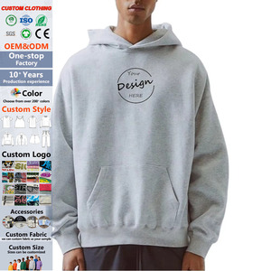 JL0822C Fashion Streetwear <span class=keywords><strong>felpa</strong></span> con cappuccio <span class=keywords><strong>grigia</strong></span> pesante <span class=keywords><strong>felpa</strong></span> <span class=keywords><strong>oversize</strong></span> in pile di cotone di alta qualità senza stringhe - Product Image 1