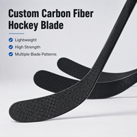 Lame de hockey professionnelle personnalisée en gros, fabriquée en usine, à haute résistance, avec tige en fibre de carbone