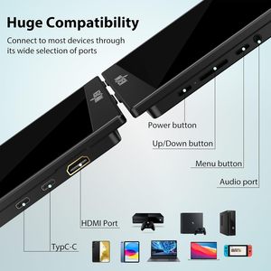 18.5-inch 1080p 100Hz Màn hình rộng IPS FHD hiển thị di động Type-<span class=keywords><strong>C</strong></span> giao diện với chân đế cho Mac PC máy tính xách tay màn hình bên ngoài - Product Image 6