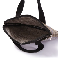 Nouveau design, sac à poignée en jute de grande capacité, portable, avec poignée en toile de jute imperméable, sac à bandoulière portable pour ordinateur portable