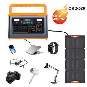 Station d'alimentation portable haute capacité 500W 499.5Wh avec sortie USB et prise DC pour le camping, les soirées cinéma et les camping-cars - Product Image 1