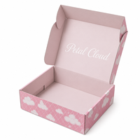 Boîte d'expédition en carton ondulé personnalisée rose à motif quadrillé avec logo sur mesure, vente en gros directe usine OEM