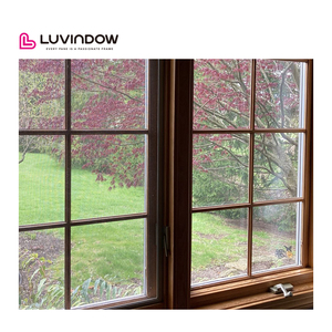 Cửa sổ gỗ Ốp nhôm cao cấp cho nhà ở đôi kính cường lực cách nhiệt Tay Quay Mở Cửa Sổ bằng gỗ - Product Image 1