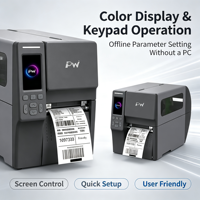 Printer Label Warna 4 inci, Printer Barcode Transfer Termal untuk Pengawasan, Printer Label Termal Industri