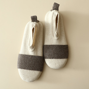 Pantoufles pour la maison tricotées et chaudes pour femmes, pantoufles pour l'automne et l'hiver 2024 unisexes en coton et laine et cachemire pour la maison - Product Image 2