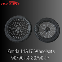 Ensemble de roues à rayons noires HSKABIN 14/17 pouces pour moto électrique Yozma Strike Shadow, roues de supermotard de rue