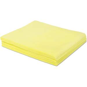 Chiffons de nettoyage jaunes Boardwalk 18 x 24, 50 par sac, 10 sacs par carton, 100 % absorbants pour la poussière, pour la maison et le bureau - Product Image 1