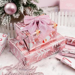 Papel de regalo navideño con diseño de ciervo de dibujos animados recubierto de aluminio, gnomo, Papá Noel y copo de nieve, disponible en varios colores. - Product Image 2