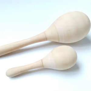 Penjualan laris X-WM01 mainan palu pasir kocokan instrumen musik balita grosir Maraca kayu polos bayi - Product Image 3