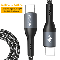 Câble USB-C vers USB-C (tressé en nylon et TPE) pour charge rapide AC-55 60W 5A, charge rapide PD pour ordinateur, téléphone, tablette