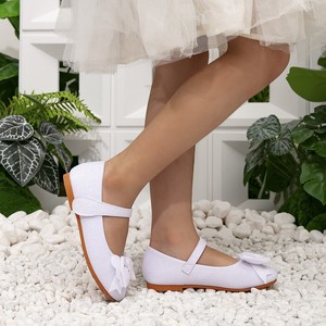 Zapatos de niña con lazo blanco y punta redonda, transpirables, talla grande, estilo princesa, para fiesta, uso diario y espectáculos. - Product Image 3