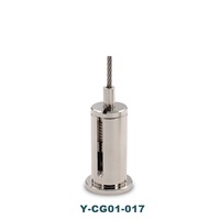 Kit de suspension pour éclairage intérieur 40 mm nickelé, système de fixation de câble en acier inoxydable, kit de suspension de câble avec sortie inférieure en laiton