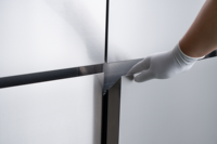 Réfrigérateur vertical à congélateur, 6 portes, porte pleine, monotempérature, en acier inoxydable, dégivrage automatique, avec refroidisseur d'air, pour usage en cuisine