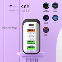 Nouveau chargeur mural multi-ports 200W 5 en 1, charge rapide PD, 3USB+2Type-C, adaptateur de charge QC3.0