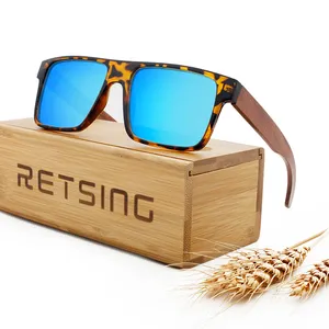 Bamboo Sunglasses Custom Logo Sun Glasses Bamboo Wooden Polarized Handmade Sunglasses