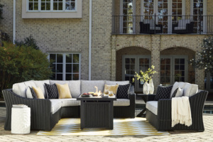 Muebles de Patio, Conjunto de Asientos de Mimbre Moderno con Cojines, Conjuntos de Salón para Exteriores, Sofá Esquinero de Ratán para Jardín - Product Image 2