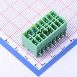 KF2EDGKRH-3.81-2*8P Plug-in Terminal Block Bent Lead Through Hole,P=3.81mm Board-to-Board / Socket - Closed 2x8P 3.81mm Green - Product Image 1