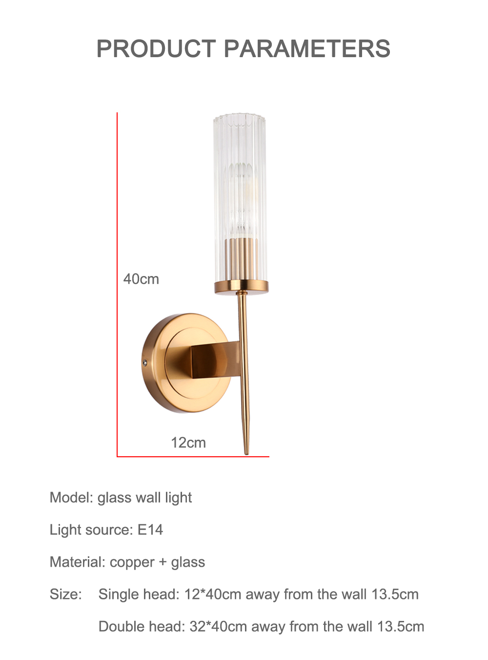 European Brass Wall Lights for Home Bedroom Living Room Glass Nordic Sconce Lighting Hotel Decorative led Gold Wall Lamp Indoor