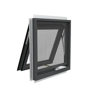 Hurricane Impact Customizable Fly Screen Mosquito Net Pane Grills Aluminum Glass Vertical Sliding Single Hung Awning Window