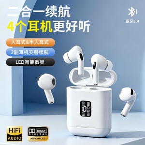 A100 Wireless <b>Bluetooth</b> Earphones In-Ear Semi-InEar Sports Noise Cancelling Led Display Type C Charging - Product Image 2
