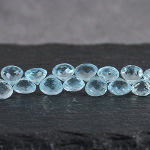 Topacios Azules Cielo Natural, Gemas Sueltas en Forma de Bala de 8x12mm, Certificadas por Terceros, Venta al Por Mayor, Gopika Exports - Product Image 1