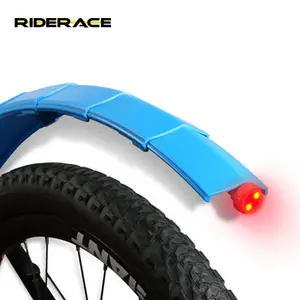 RIDERACE 0 LED 테일 라이트 자전거 전면 후면 머드 가드 퀵 보드 진흙 가드 사이클링 부품이있는 텔레스코픽 접이식 자전거 펜더