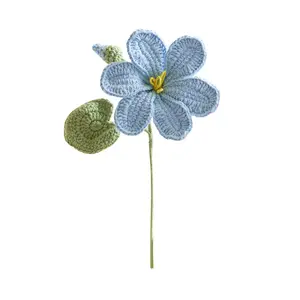ดอกไม้จําลองช่อดอกไม้ทอมือ oleander เสร็จสิ้นด้วยดอกไม้หน่อ อุปกรณ์ประกอบฉากตกแต่งบ้านของขวัญแต่งงาน ดอกไม้นิรันดร์