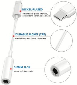 <b>Type</b> <b>C</b> Earphone <b>Adapter</b> Cable OTG AUX-<b>Type</b> <b>C</b> Audio Headphone <b>Adapter</b> 3.5MM-USB-<b>C</b> <b>Adapter</b> Cable - Product Image 3