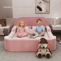Sofá Cama Modular para Niños, con Funda Lavable, Diseño Nórdico, Plegable, Sin Estructura, Relleno de Esponja Comprimida