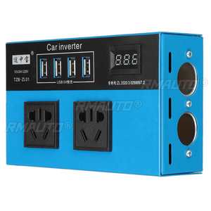 อินเวอร์เตอร์ไฟรถยนต์ DC 12V/24V เป็น AC 220V พร้อมเต้ารับ AC 2 ช่อง ช่องเสียบ USB ชาร์จเร็ว 4 ช่อง จอแสดงผลดิจิตอลขนาดเล็กแบบพกพา - Product Image 3