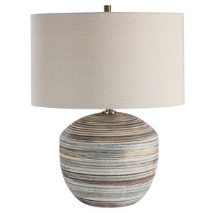 Light Blue Grid Textured Ceramic Column Modern Table Lamp | Sculptural Artisan Lighting for Hotel Cafe & Open Office Space - Product Image 6