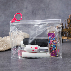 Pochette de maquillage transparente en PVC avec fermeture éclair, trousse de toilette de voyage, sac de rangement personnalisé avec logo - Product Image 2