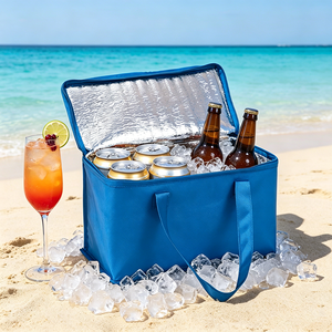 Sac isotherme personnalisé en non-tissé avec logo, grand sac de <span class=keywords><strong>livraison</strong></span> <span class=keywords><strong>alimentaire</strong></span> thermique, sac de pique-nique et de plage étanche, vente en gros - Product Image 1