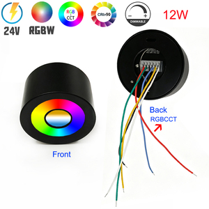<span class=keywords><strong>Spot</strong></span> encastré <span class=keywords><strong>noir</strong></span> et blanc 12W RGBCCT RGBWW Loxone Smart Benory Lighting 24V Cri90 pour montage en surface, compatible GVS KNX Dali Tuya - Product Image 1