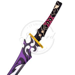 MS Genshin Impact Wooden Cosplay Prop Raiden Shogun Katana Bamboo Sword - Product Image 4