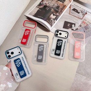 Coque de téléphone à motif lettres Street Fashion avec support intégré pour iPhone 17 Air 16 15 14 Pro Max, transparente givrée avec support arrière - Product Image 3