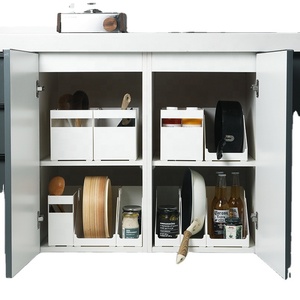 Plastic kitchen pantry pot pan cover dish drawer storage bin portable food storage container plastic cabinet storage bin
