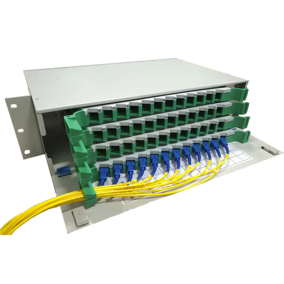 FONGKO Fiber optik ODF 19 ''Patch Panel OEM ODM 48C Fiber optik dağıtım çerçevesi SC UPC pigtail ile 48 çekirdek