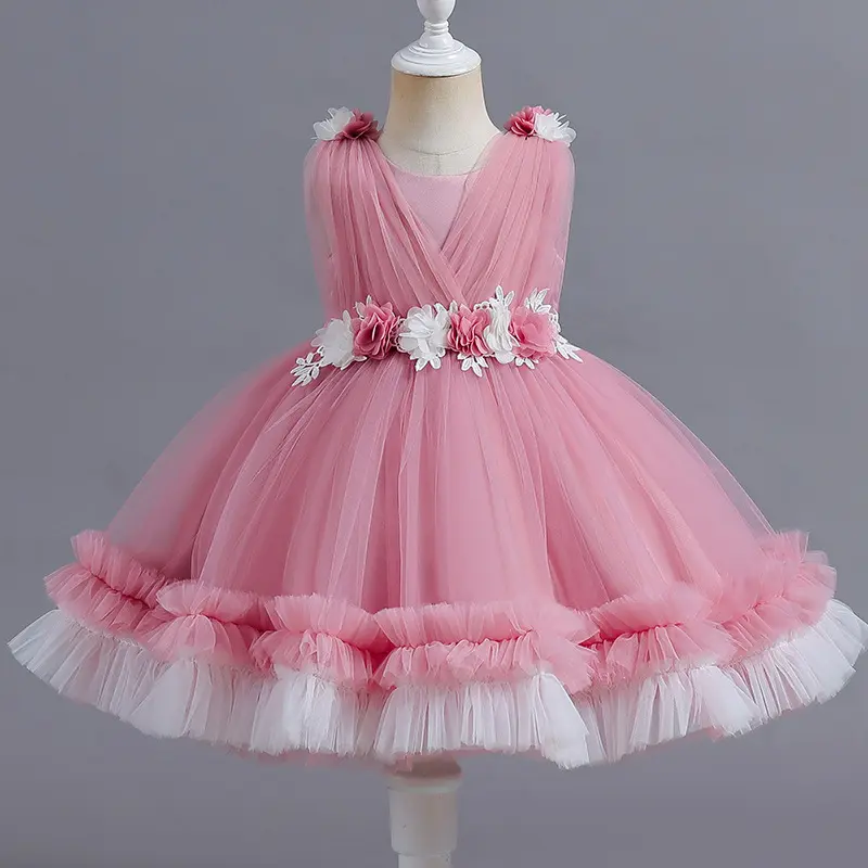 Summer Baby Girl Princess Clothes Children Birthday Party Wedding Dress Kids Embroidered Boutique Dresses Wholesale kids