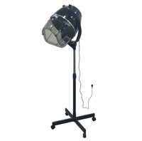 Équipement Professionnel pour Salon de Coiffure, Casque Séchoir Chauffant Mobile sur Pied Noir pour Barbershop