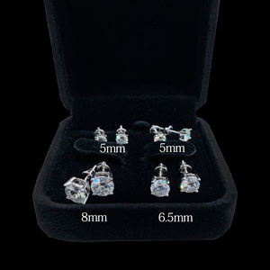 Boucles d'oreilles Cadermay Moissanite 0.5ct 1ct 2ct boucles d'oreilles en diamant <span class=keywords><strong>4</strong></span> Prons vis/Push Back synthèse Moissanite Solitaire Stud avec GRA - Product Image 6