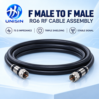 Câble coaxial RG6 personnalisé F mâle vers F mâle 75 Ohm noir 0-3GHz pour antenne satellite modem Jumper OEM usine