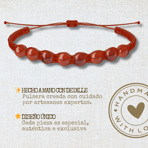 Bracciale di diaspro rosso fatto a mano in pietra naturale regolabile in filo cerato belle collane pendenti per donna uomo amuleto - Product Image 2
