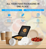 AT PACK Bio Dégradable 4oz 8oz 12oz 16oz 20oz Purée de fibres de canne à sucre jetable Bagasse Crème glacée Tasse à café du désert et couvercles 16oz